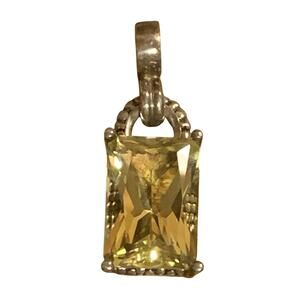 Michael Dawkins Pendant Sterling Silver & Yellow CZ Large Statement Vintage